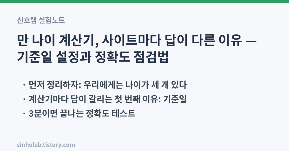 만 나이 계산기, 사이트마다 답이 다른 이유 — 기준일 설정과 정확도 점검법