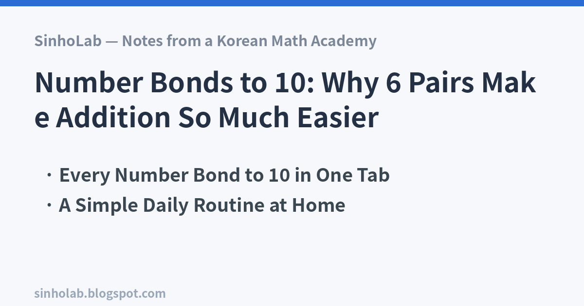 Number Bonds to 10: Why 6 Pairs Make Addition So Much Easier